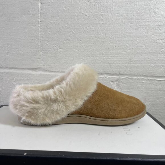 My Slippers 74024-02 Clog Mule Brown Suede Faux Fur Lined Slip On Women's 7 US - Picture 2 of 10